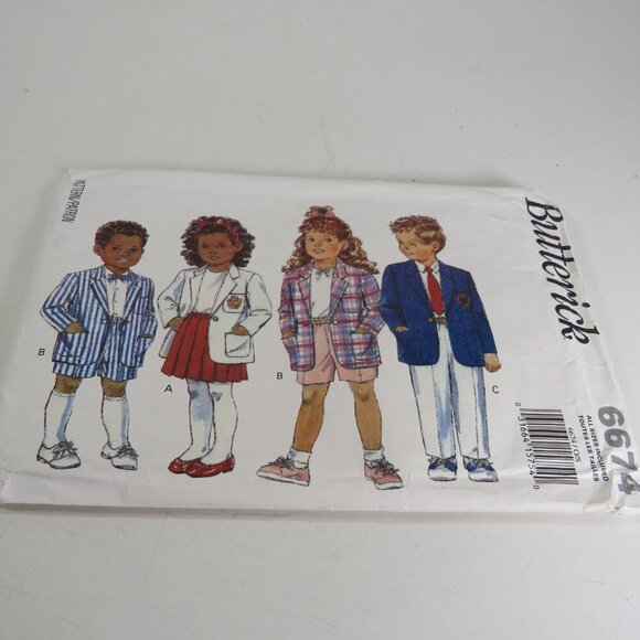 Butterick 6674 Clothes Pattern Toddler 3-4 (sm) Jacket, skirt, shorts, pants - Picture 2 of 8